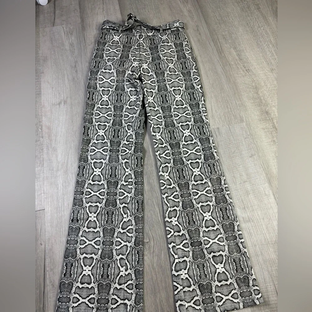 I.AM.GIA Black & White Snake Print Faux Leather Pants Size XS - Picture 1 of 6